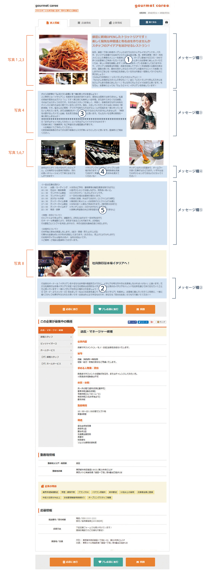 Eタイプ求人画面